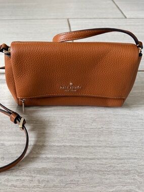 kate spade Leather Crossbody Bag in Cognac Brown